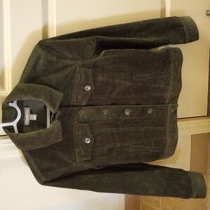 STYLE & CO. - OLIVE GREEN CORDUROY CLASSIC JEAN JACKET - WOMEN'S SIZE: "S"